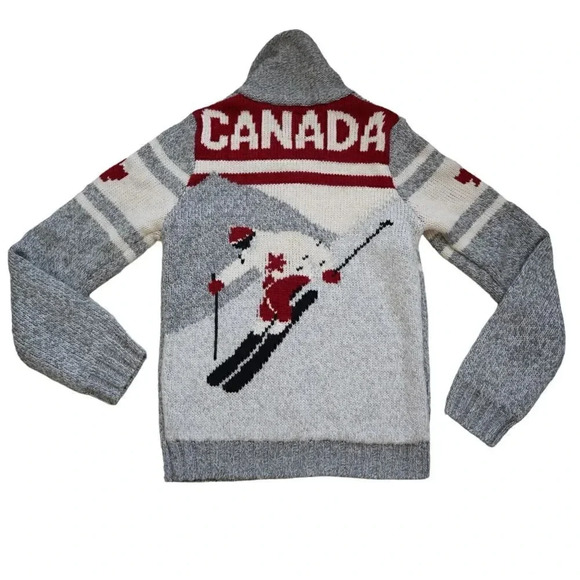 Canadiana - Vintage Ski Knit Full Zip Knit Wool Blend